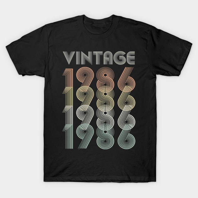 Vintage 1986 34th Birthday Gift T-Shirt by semprebummer7